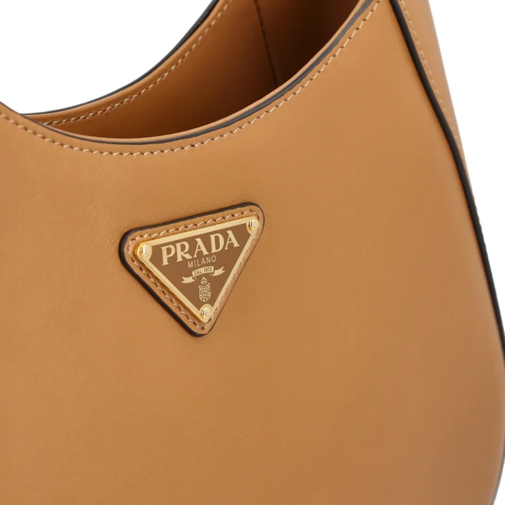 SOLD ❌ PRADA CAMEL CALF LEATHER SHOULDER BAG - Picture 2 of 10